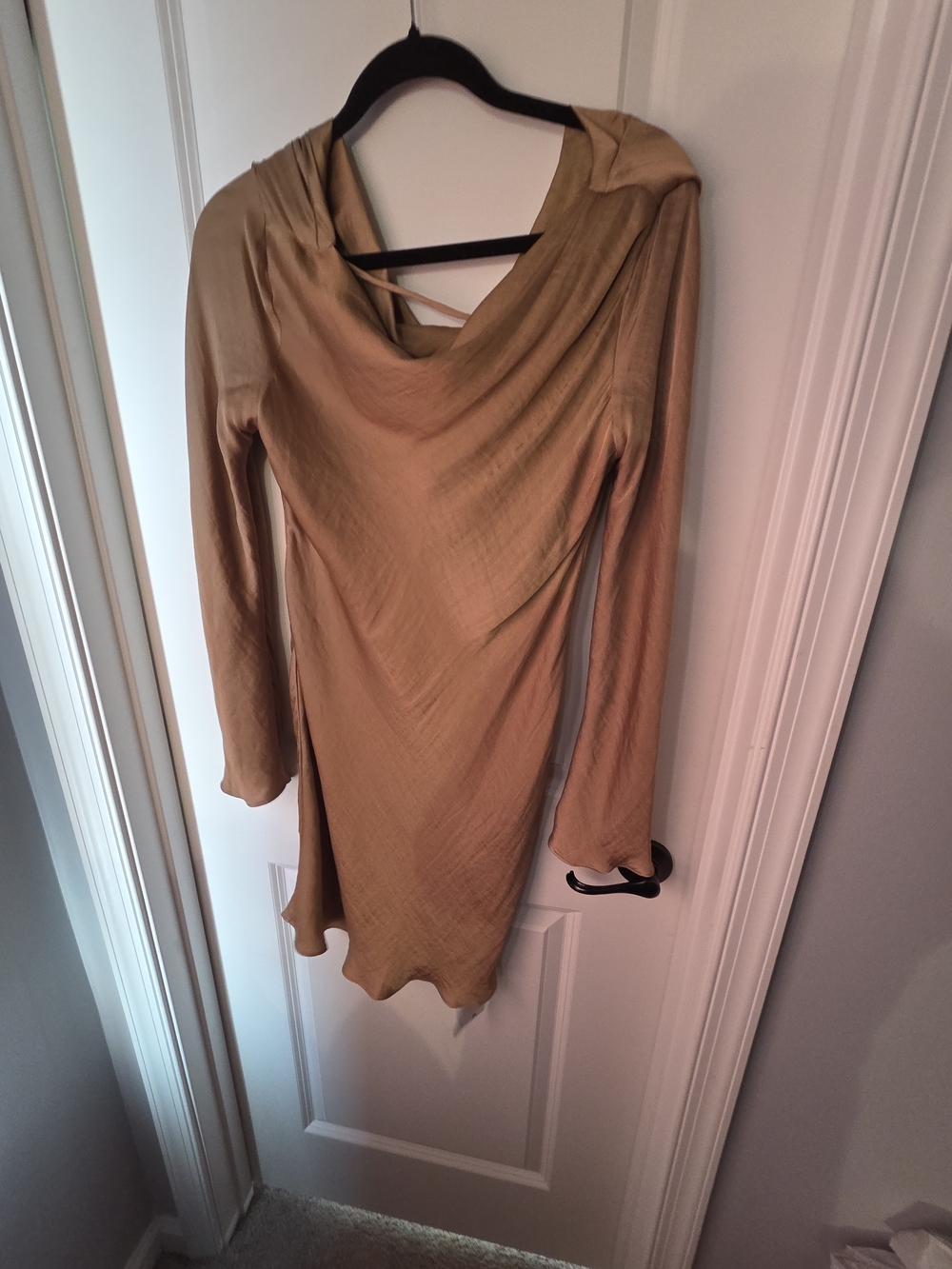 Topshop Mustard Long-Sleeve Cowl-Neck Tunic
